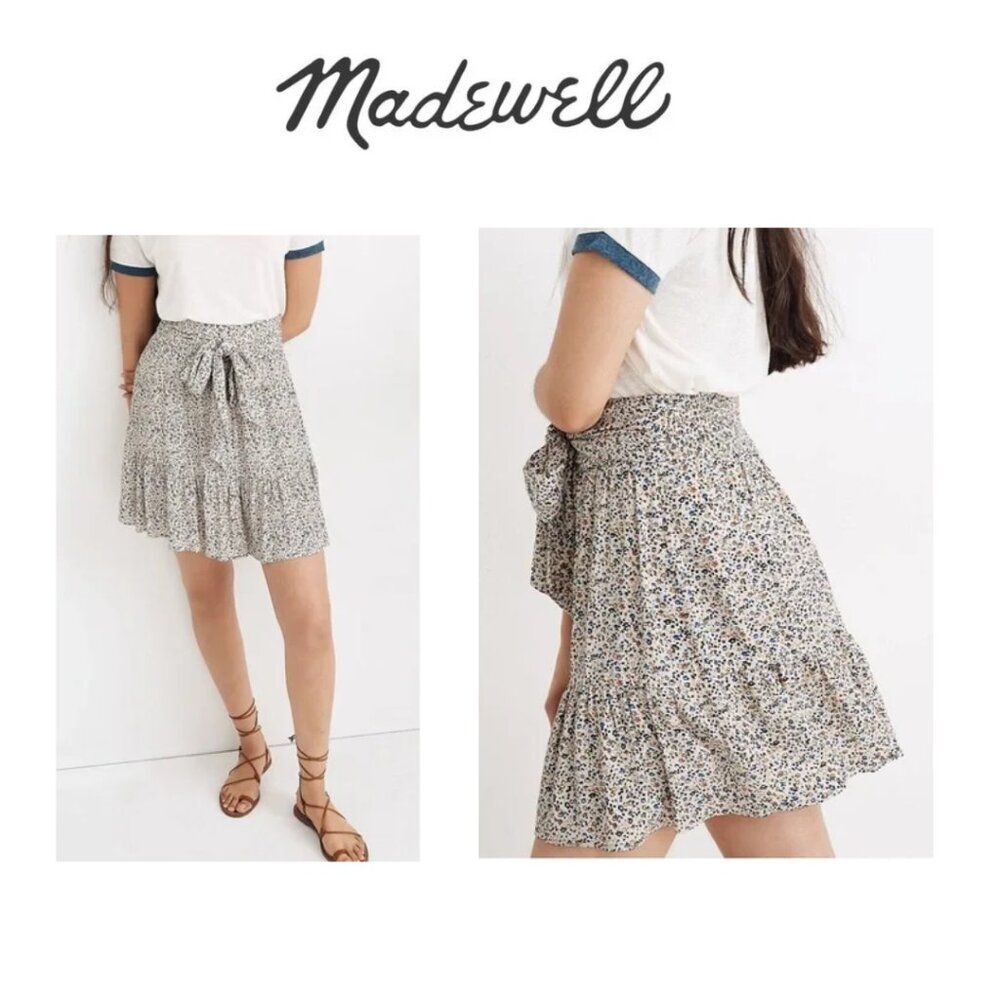 NWOT Madewell Floral Tie Waist and Tiered Skirt (Size XS)